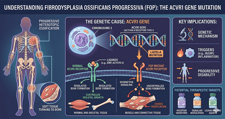 Fibrodysplasia Ossificans Progressiva (FOP) Cause & Symptoms Fibrodysplasia Ossificans Progressiva (FOP) Cause & Symptoms
